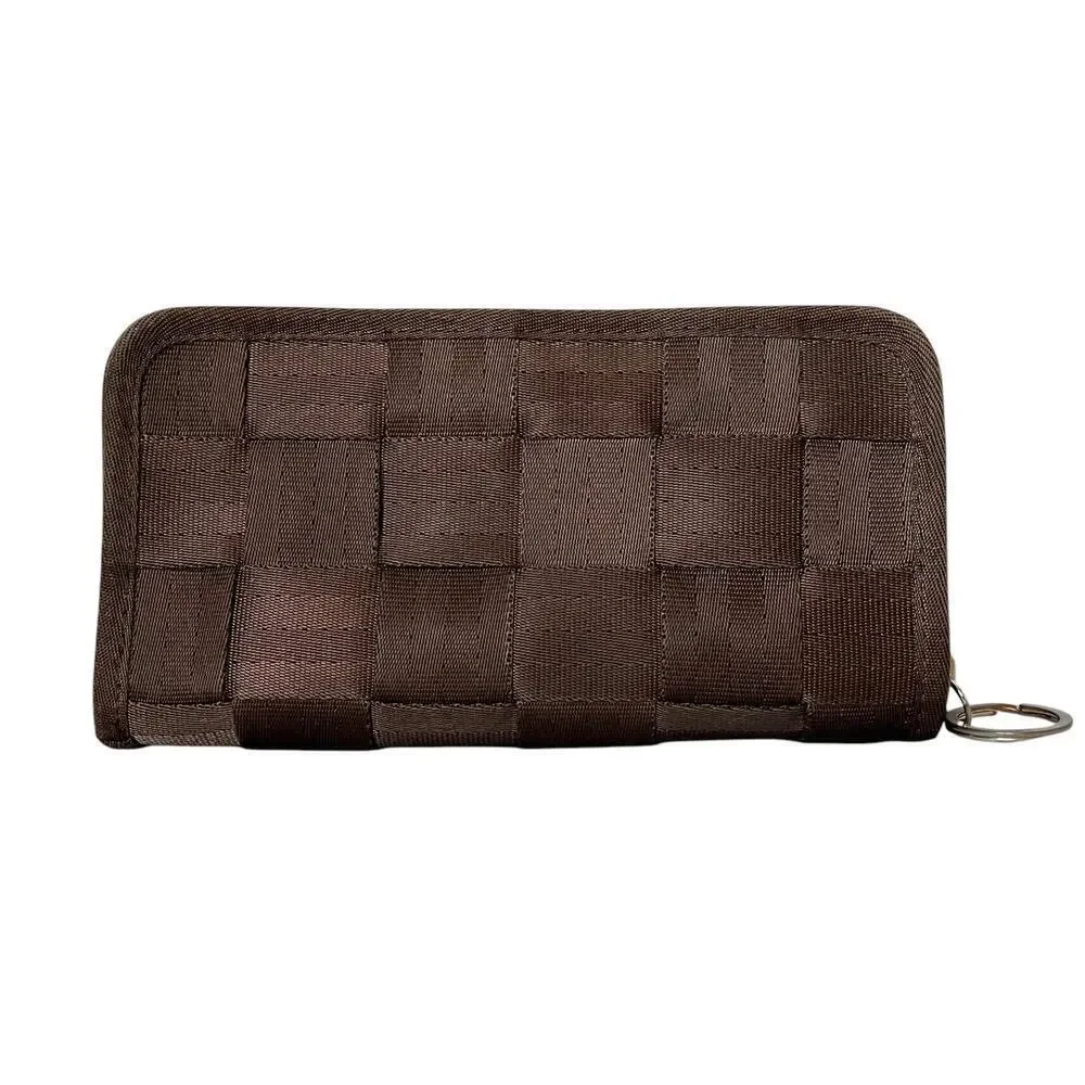 Harveys Seatbelt Bag Brown Zip-Around Long Wallet Clutch Handbag Evening Purse
